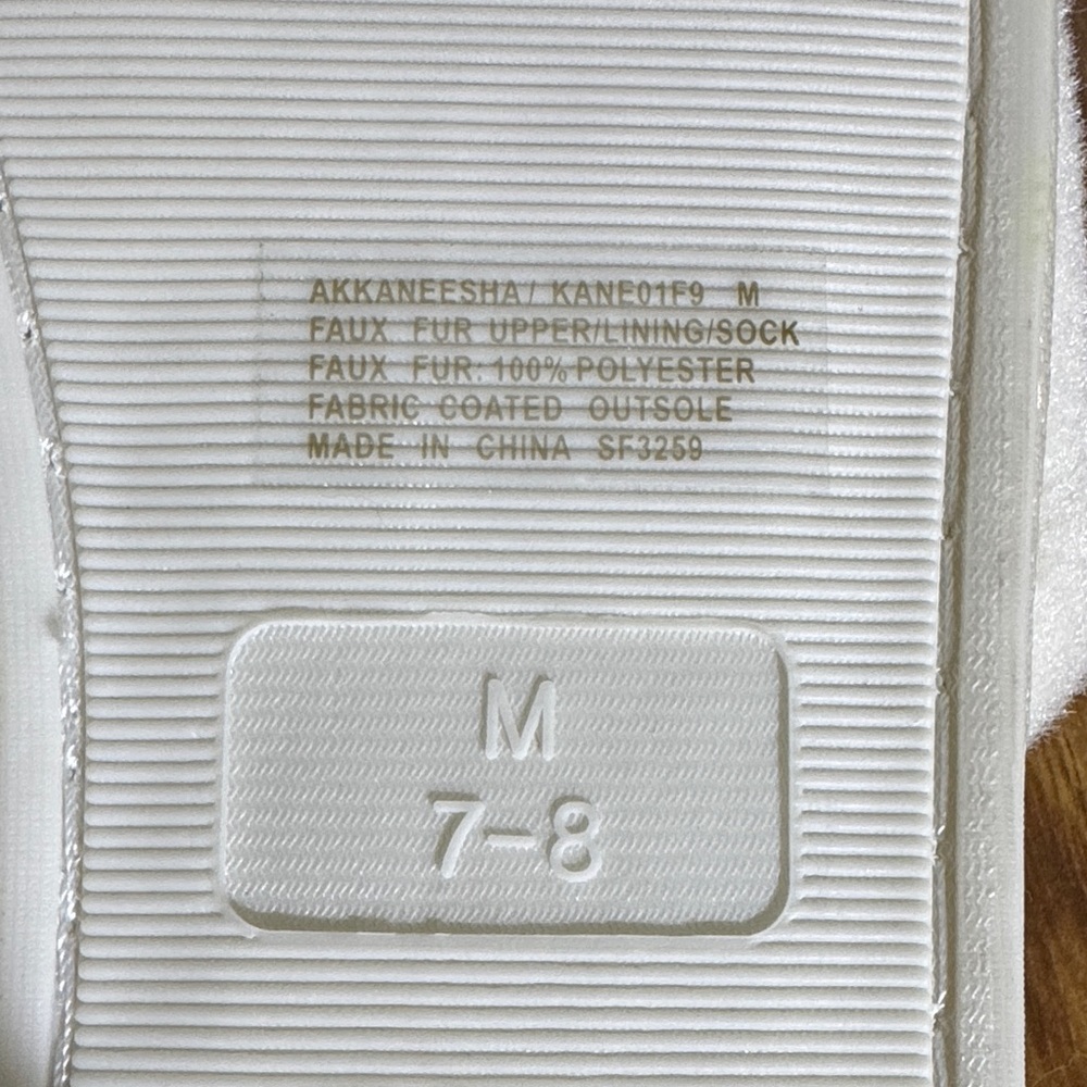 Anne Klein Winter White Fur Slippers with Pearl Accents M - Picture 11 of 13
